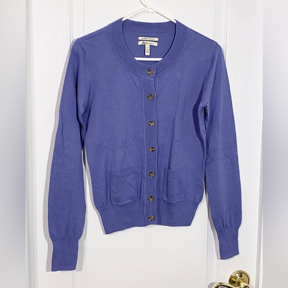 G.H. Bass & Co. Sweaters - 90s G.H. Bass Pocket Button Front Cotton Cardigan Vintage Blue Small